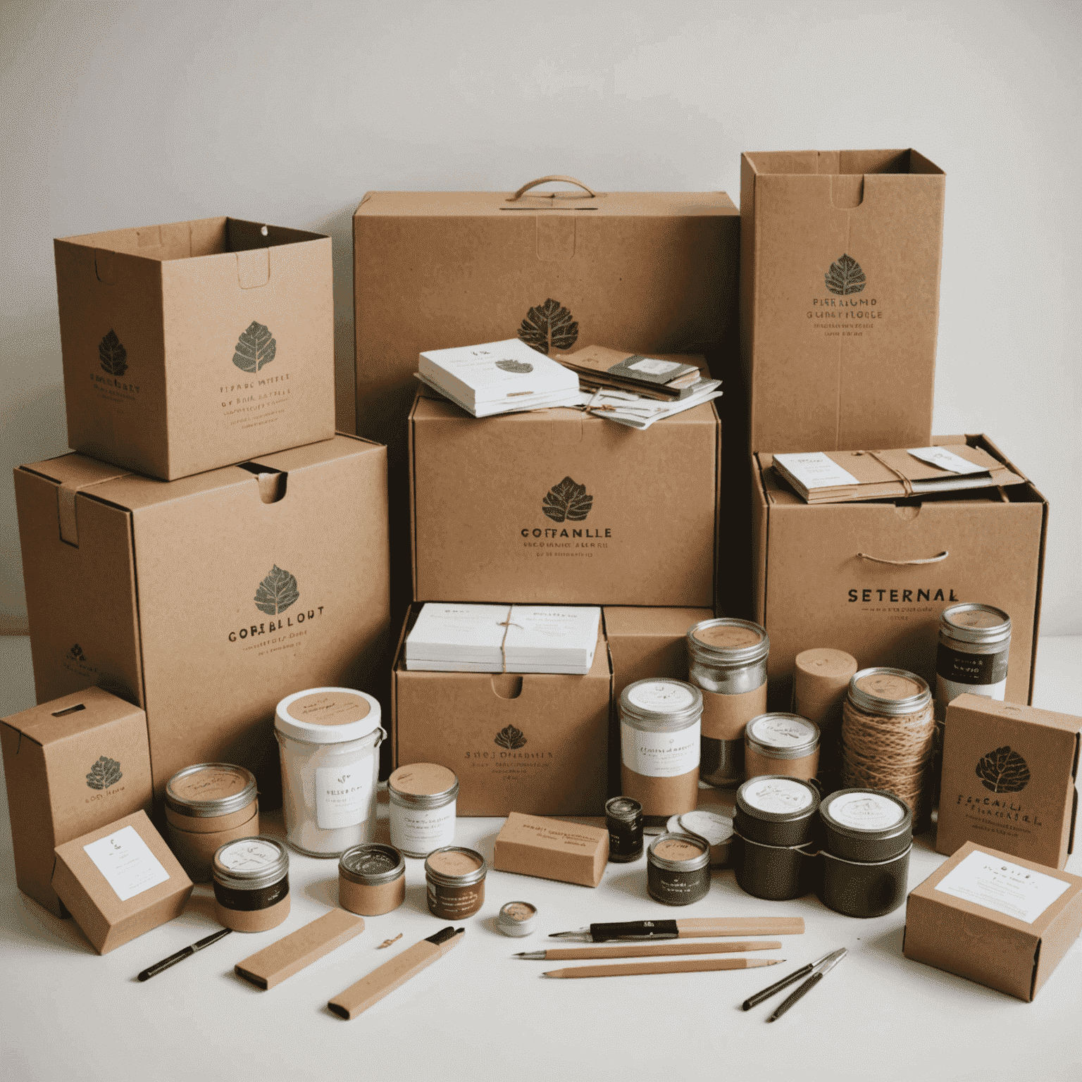 Verschiedene nachhaltige Geschenke wie Upcycling-Handwerk und Zero-Waste-Starter-Kits